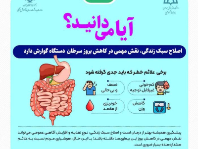  اصلاح سبک زندگی، نقش مهمی در کاهش بروز سرطان دستگاه گوارش دارد