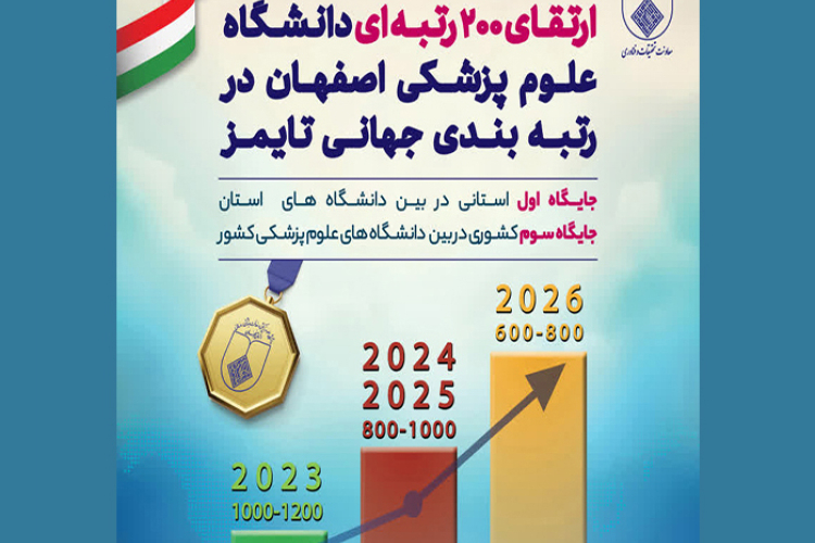 جهش 200 رتبه ای دانشگاه علوم پزشکی اصفهان در رتبه‌بندی جهانی تایمز ۲۰۲۶